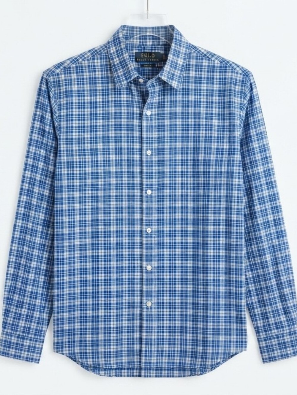 Polo Ralph Lauren Men's Blue Plaid Long Sleeve Button-Down Shirt Size XL 140's 2